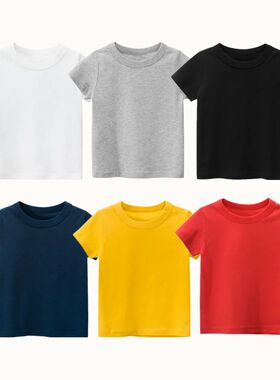 Comfy 2025 Summer Solid T - Shirts, Cotton Girls Boys