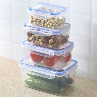 Sealed rectangular refrigerator storage box with lid Plastic