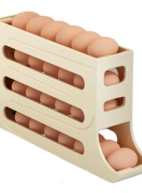 Refrigerator Egg Storage Box, 4 Tier Rolling Egg Holder Disp