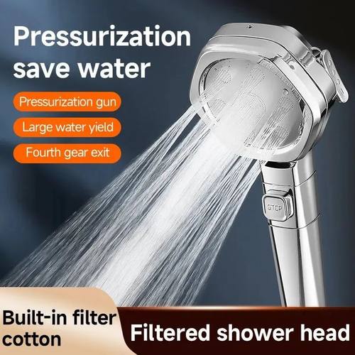 Hexagonal Pressurized Shower Head Four-speed Supercharged Ha