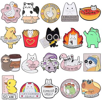 31 Styles Cartoon Animal Collection Enamel Pins Cute Cat