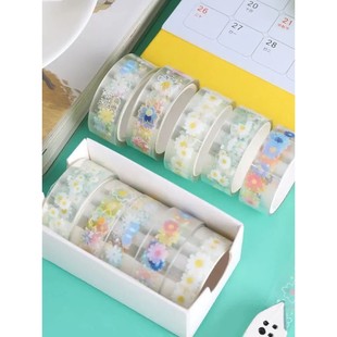 5 Rolls Transparent Decorative Tape PET Waterproof Self-Adhe