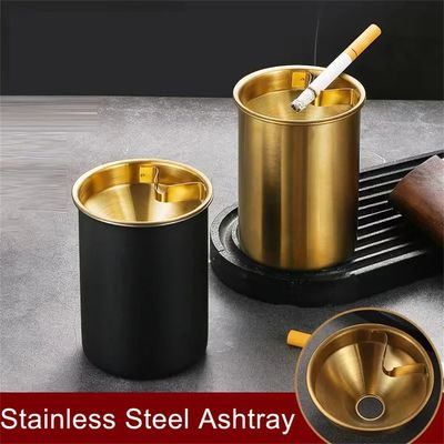 Ashtray Stainless Steel Ashtray With Lid Round Windproof Sta