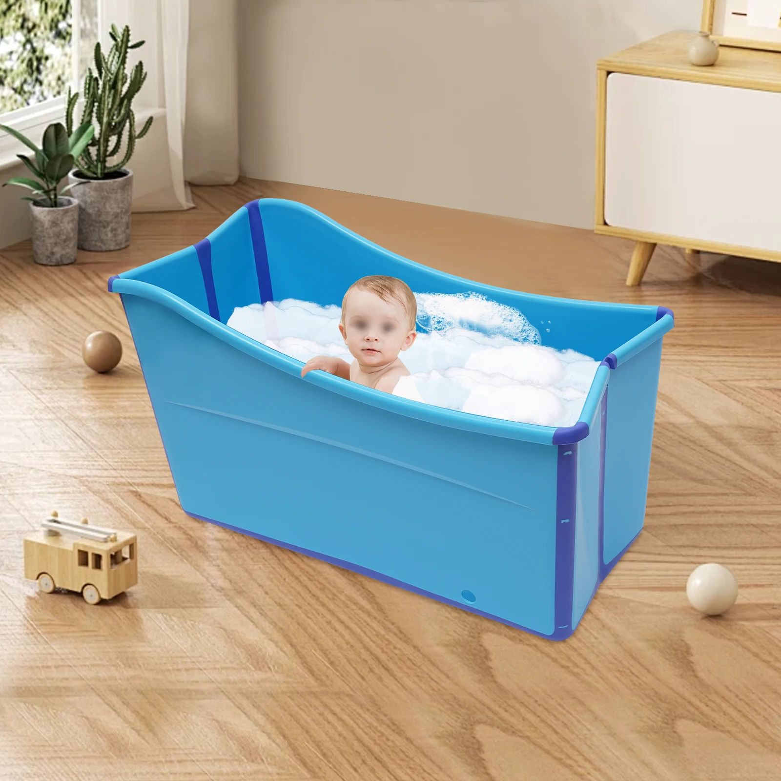 Folding Bathtub Installation-Free Large Size Blue Foldable B
