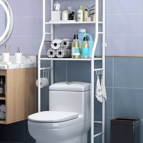 Punch-Free Storage Rack for Bathroom Toilet Floor to Floor W