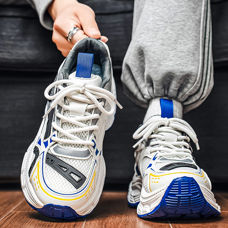 男鞋运动鞋春季2026新款青少年学生潮牌厚底网面老爹鞋设计师潮鞋,流行男鞋,时尚休闲鞋,淘宝优惠券,粉丝福利购,淘宝优惠卷