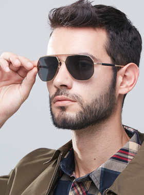 Jeep/吉普男士不规则多边形太阳镜潮飞行员尼龙镜片偏光墨镜A6268