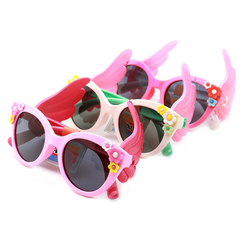 24新款Anbay安比儿童太阳镜 女孩墨镜可爱柔软翅膀遮阳眼镜A21255