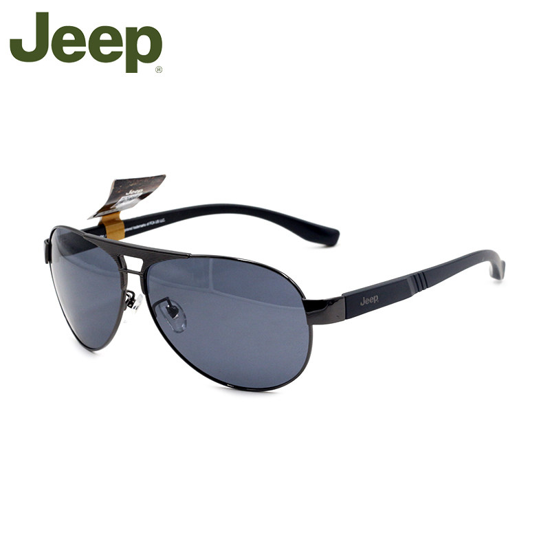 JEEP正品男士太阳眼镜旅行轻钛合金墨镜偏光片大框蛤蟆镜A6216