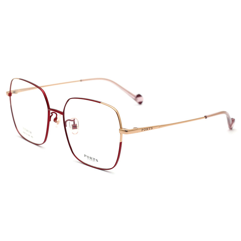 PORTS宝全框小脸近视眼镜架女钛金属大框显瘦镜框轻盈POF22106