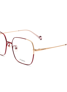PORTS宝全框小脸近视眼镜架女钛金属大框显瘦镜框轻盈POF22106