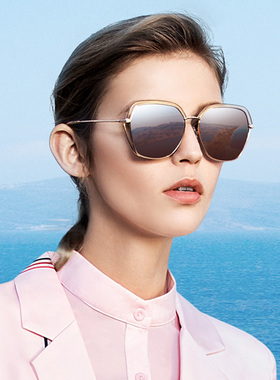 花雨伞太阳镜潮流大框圆脸新款偏光太阳眼镜显瘦大脸墨镜AP11728