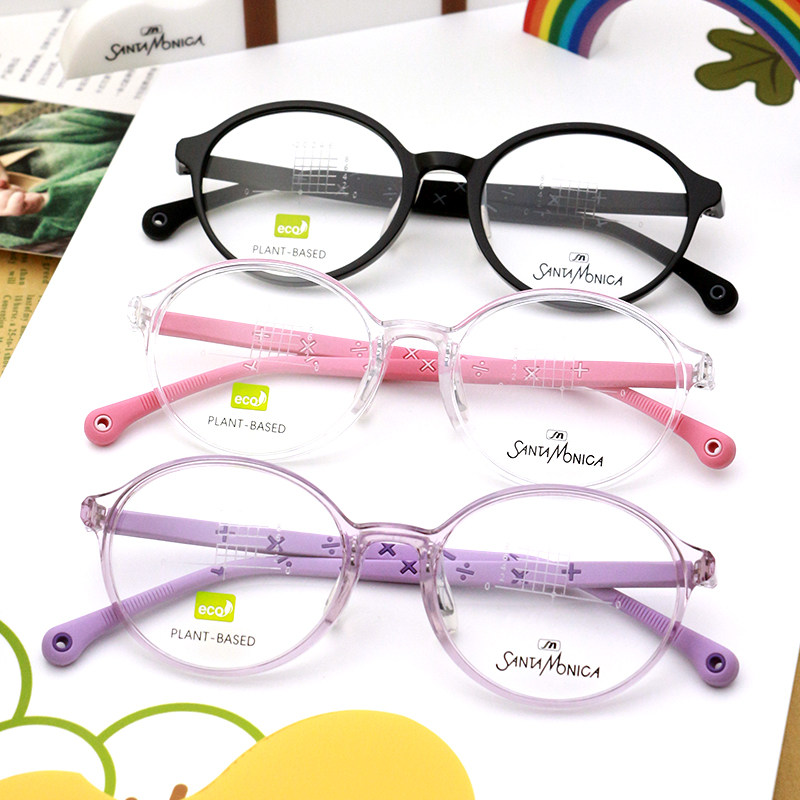 SANTAMONICA圣曼尼加超轻儿童镜框6-10岁小学生圆框眼镜架SM31005