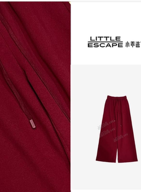 小乖逃休闲时尚红色长裤保暖红色卫衣裤N95159