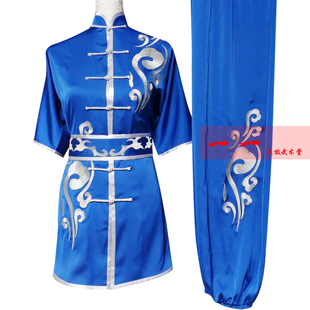 夏季短袖刺绣行云男女武术服表演服练功服长拳演出服舞剑扇晨练服
