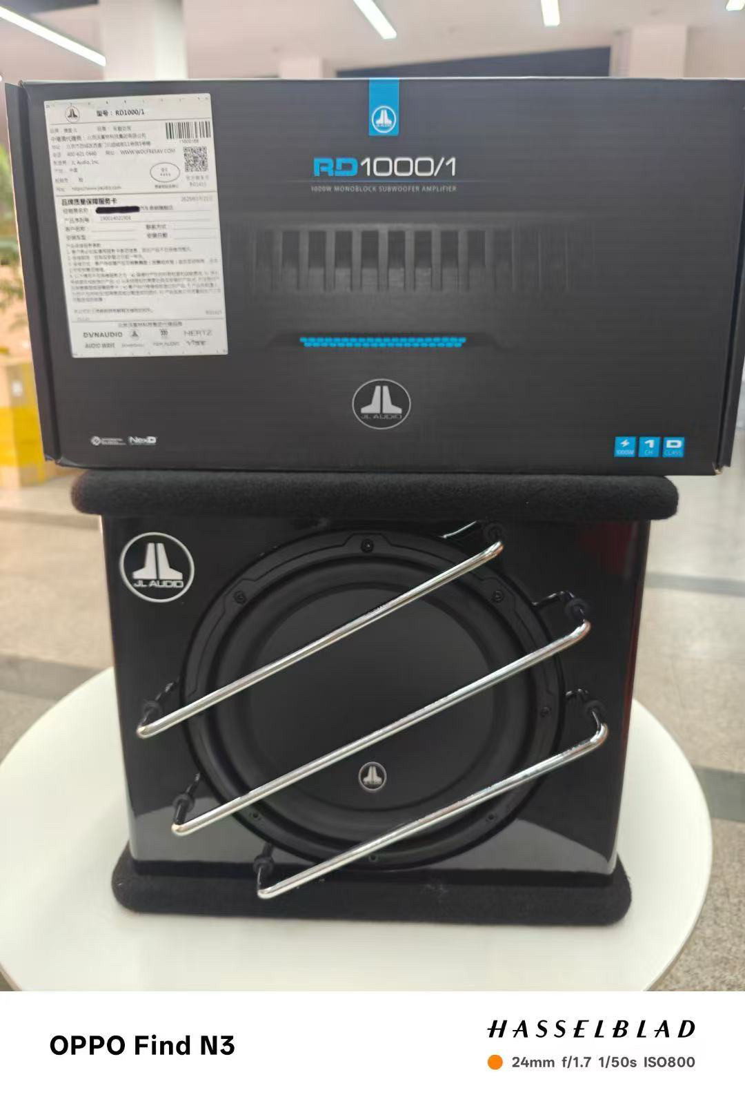 美国捷力JL车载低音炮10W3无源汽车改装重低音后备箱RD1000.1功放