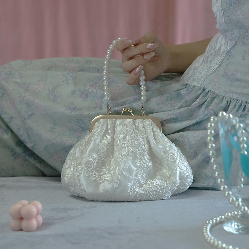 民国风复古旗袍包包女配中式古小拎手包搭手拿小包珍珠手提旗袍包