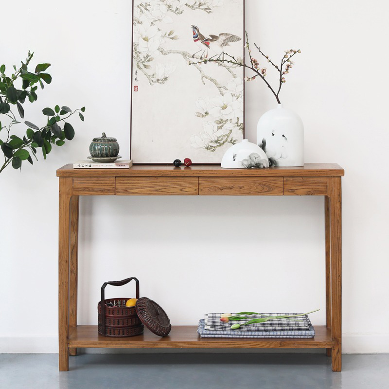 古榆情怀玄关桌隔断装饰柜