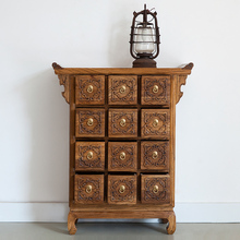 古榆情怀 老榆木十二斗柜药柜实木明清仿古中式抽屉柜12斗柜CD柜