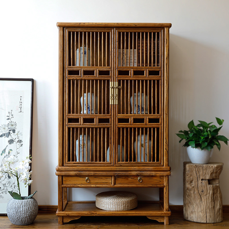 古榆情怀老榆木现代中式实木酒柜储物柜餐边柜书柜工厂直销可定制,住宅家具,酒柜,淘宝优惠券,粉丝福利购,淘宝优惠卷