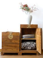Ancient elm sentiment, old elm wood official box, sofa side table, solid wood corner table, tea table, new Chinese-style bedside table, multi-functional cabinet thumbnail 3