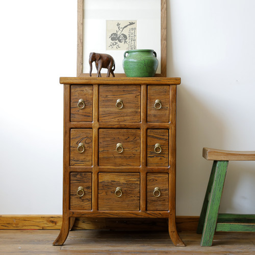 古榆情怀新中式玄关CD柜老榆木