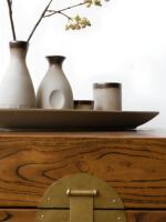 Ancient elm sentiment, old elm wood official box, sofa side table, solid wood corner table, tea table, new Chinese-style bedside table, multi-functional cabinet thumbnail 7