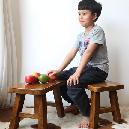 古榆情怀家具老榆木小板凳换鞋凳实木成人矮茶几凳儿童方凳子家用