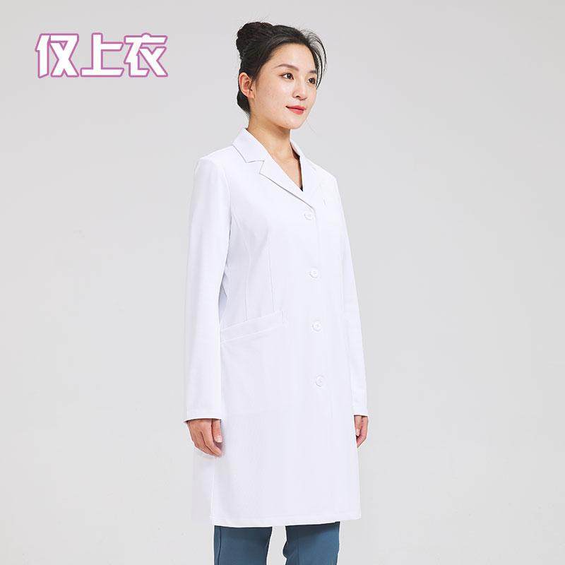 21013 白大褂女长袖医生夏季薄款短袖实验学生美容院师药店护士衣