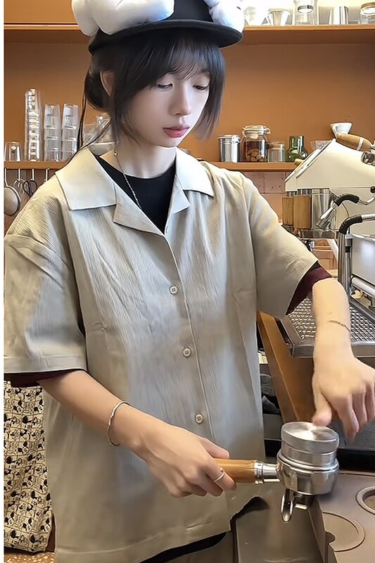 ~古巴领短袖衬衫短宽Boxy版型CS72-P48M-2XL,男装T恤,电商A330-1