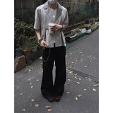 解构几何衬衫短袖假两件西装领衬衣男CS61-P78，男装T恤，电商A330-1