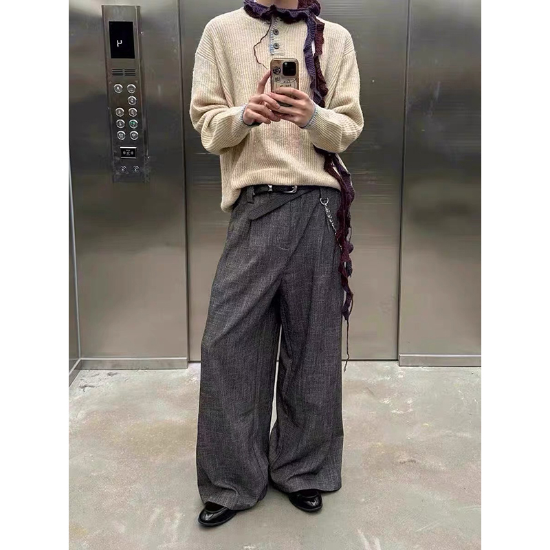 25/秋季~复古老钱风垂感休闲西裤男K0215-P68，男装西裤，电商A330-1