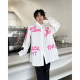 ~美式小众手绘涂鸦长袖衬衫C002-P68控88，男装衬衫，电商A330-1