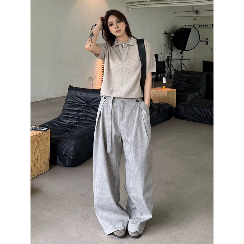 老钱风亚麻打褶西裤男夏季薄款那不勒斯高级感裤子K0190-P68，男装西裤，电商A330-1