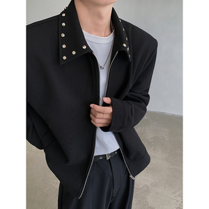 潮流~小众垫肩解构金属铆钉男 高级感外套 JK015-P108,女装短外套,电商A330-1