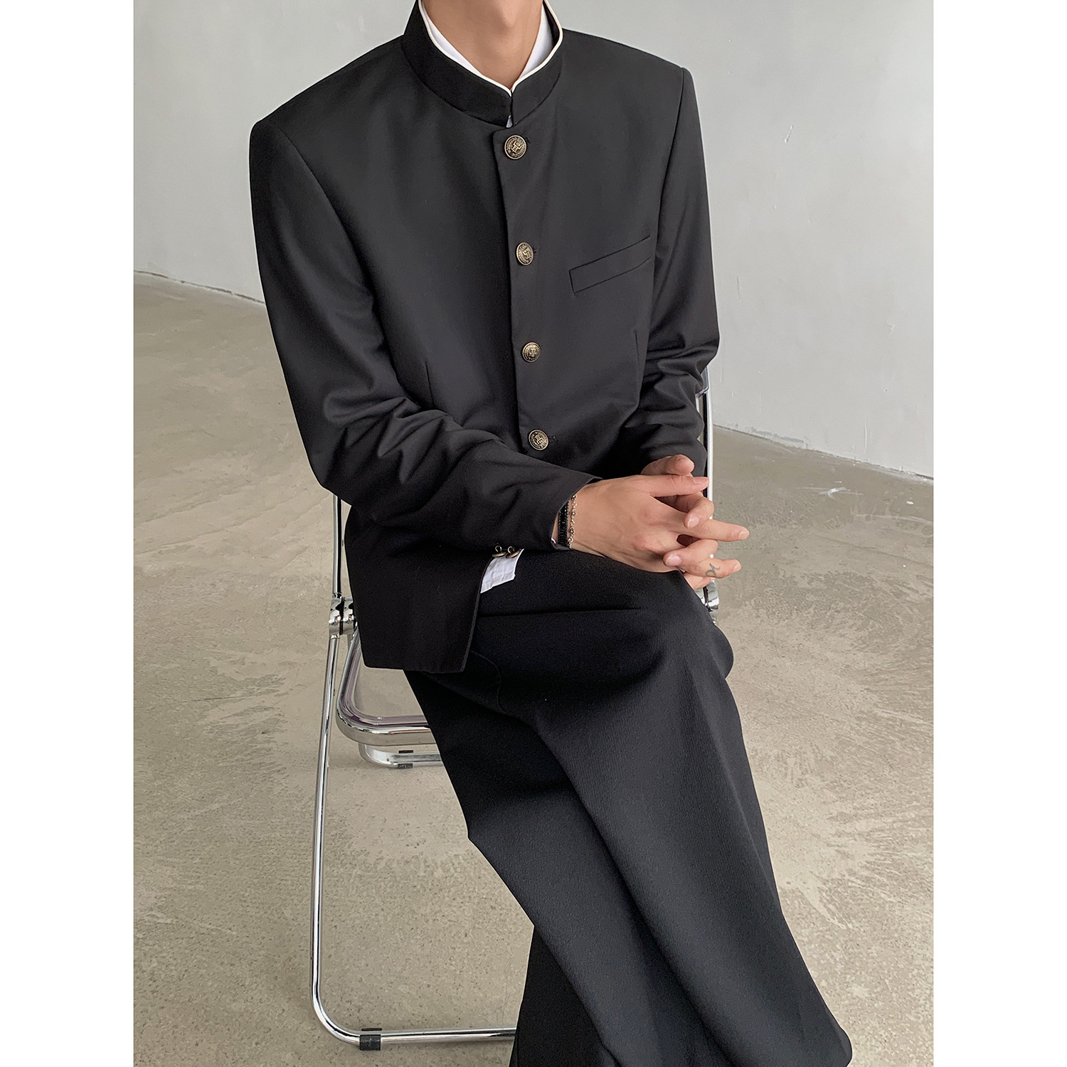 ~新中式立领西装男中山装西服XZ05-P98控128,男装西服,电商A330-1
