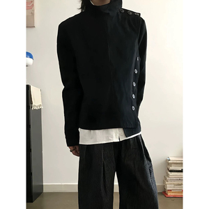 黑色短款击剑服外套男款不规则设计感多形态美式夹克 JK156-P118图片