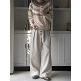 25秋季千鸟格排扣a字阔腿西裤老钱风K0208-P60，男装西裤，电商A330-1