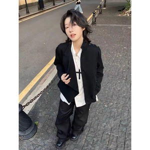 25/秋季 黑色短款击剑服设计感多形态美式夹克 JK156-P118图片