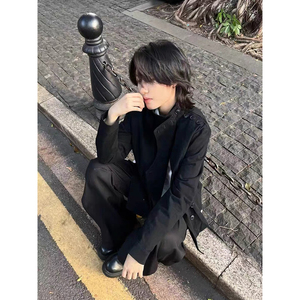 25/秋季 黑色短款击剑服设计感多形态美式夹克 JK156-P118图片