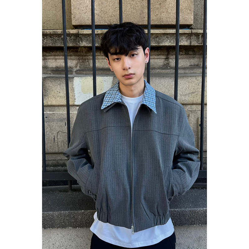 25/秋季miu系假两件哈灵顿夹克男JK126-P105,男装夹克,电商A330-1