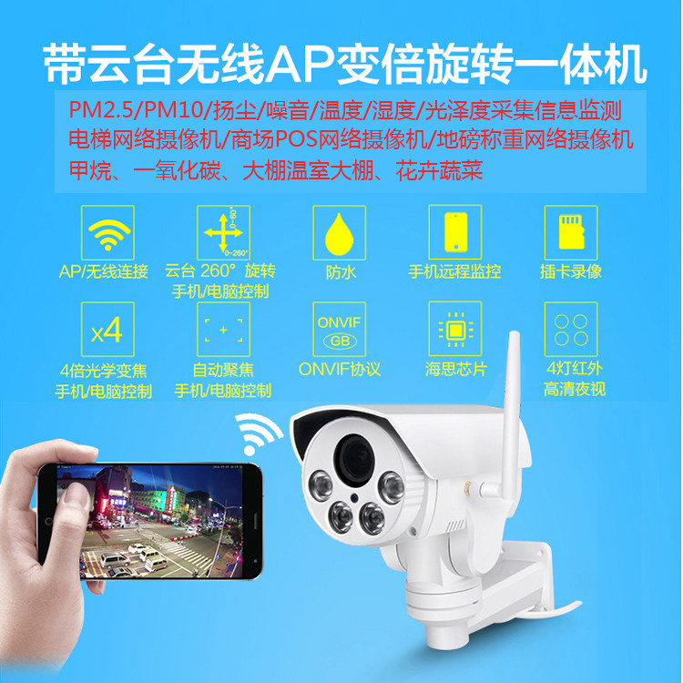 新品200万高清4G远程实时视频监控云台网络摄像机头TF卡云存储