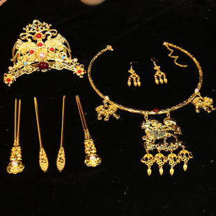 明制汉服狄髻头面头饰多宝重工发冠头饰掩鬓发夹发钗古风百搭配饰