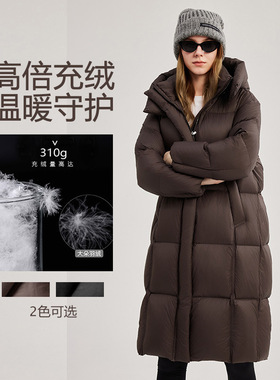 310g重磅高克重新款羽绒服女25冬季长款连帽加厚过膝保暖泡芙外套
