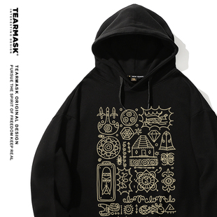 原创蒙古元素卫衣秋冬季男女装同款国潮民族风格宽松连帽衣服外套