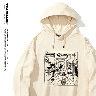 oasis绿洲乐队周边卫衣男女秋冬季英国摇滚涂鸦宽松连帽衣服帽衫