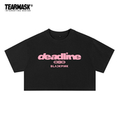 衣服Lisa露脐装 blackpink演唱会周边t恤女DEADLINE同款 短袖 上衣