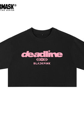 blackpink演唱会周边t恤女DEADLINE同款短袖衣服Lisa露脐装上衣