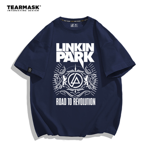 林肯公园Linkin Park周边t恤美国摇滚乐队宽松纯棉短袖衣服情侣装