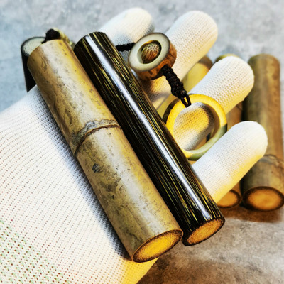 龙血金丝竹手把件实心竹原料